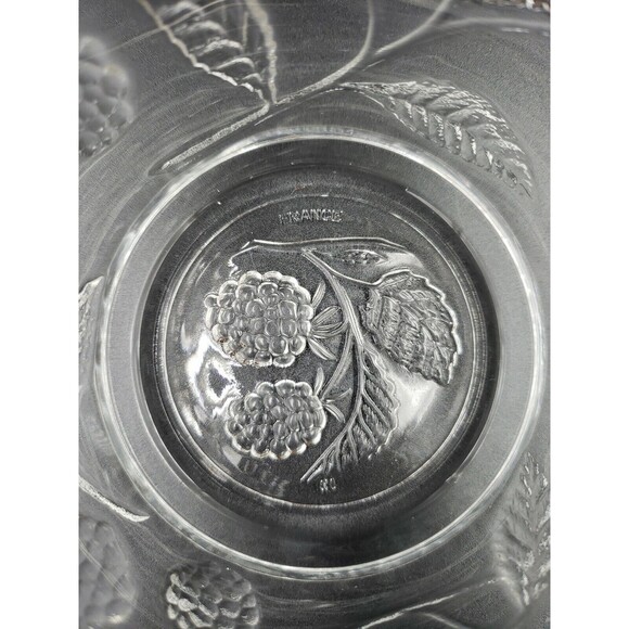 Arcoroc Vine and Berry Nut Bowl France Vtg Clear Glass Gold Trim Small Serving - Picture 4 of 9